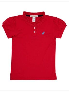Beaufort Bonnet Company Girls Little Miss Prim and Proper Polo Shirt Red Sz 5